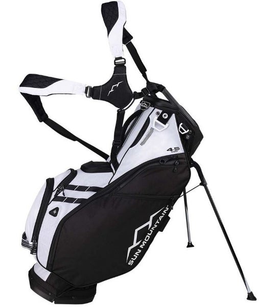 Sun Mountain 4.5 LS 14-Way VLO Dual Strap Carry Stand Golf Bag Black/White NEW