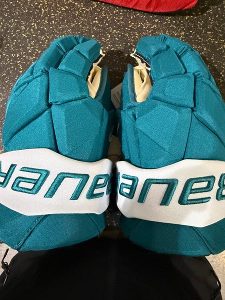 SJ Sharks Pro Stock 15” Bauer Gloves (New)