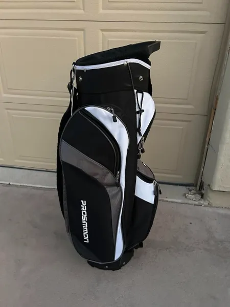 Prosimmon Tour 14 Way Cart Golf Bag Black White Grey Golf Bag