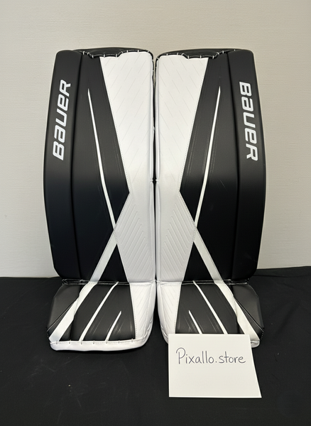 New Bauer Supreme 3S Goalie Leg Pads Intermediate Large White/Black (READ DESCRIPTION)