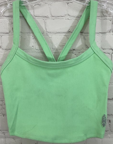 Womens FP Movement Extra Large Sports Bra Durable Four Way Stretch Light Green