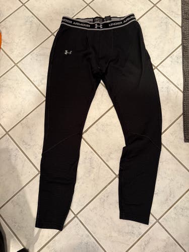 Black (Grey Interior) Medium Men's Under Armour Used Compression Tights/Leggings