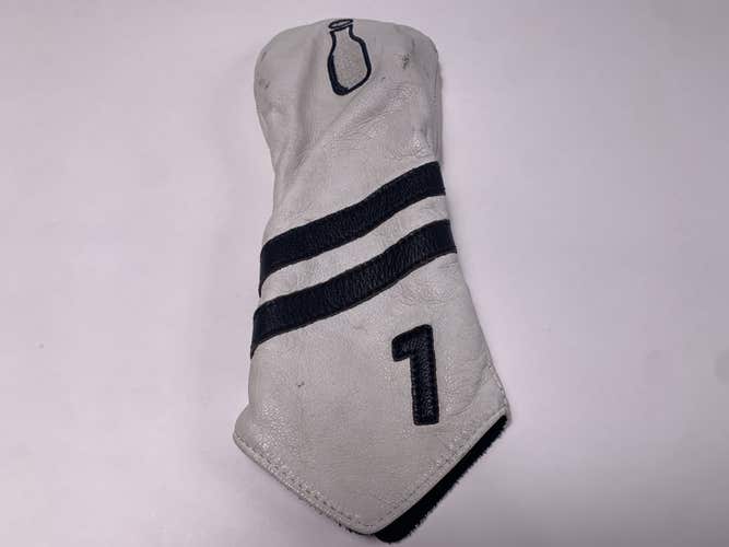 Links & Kings McArthur Golf Club White Leather Driver Headcover
