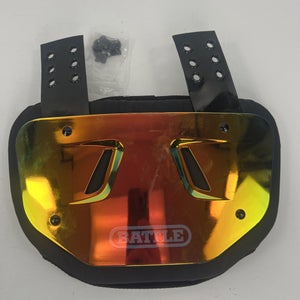 Battle Adult Sports Prism Chrome Protective Football Back Plate - Red/Orange