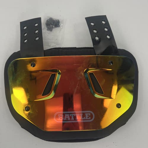 Battle Adult Sports Prism Chrome Protective Football Back Plate - Red/Orange