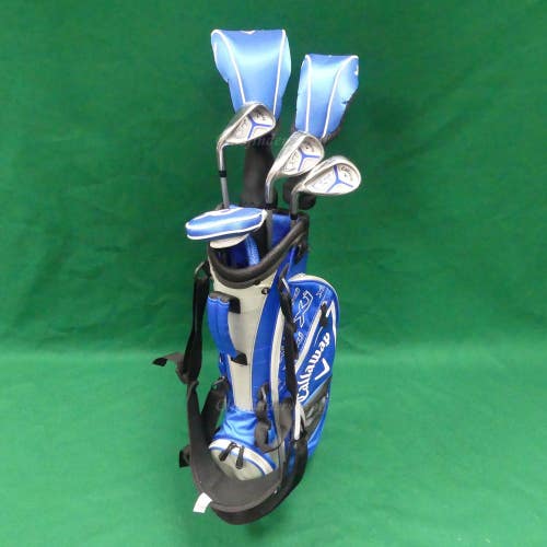 JUNIOR LH Callaway XJ 6-Piece Complete Golf Club Set w/ Stand Bag