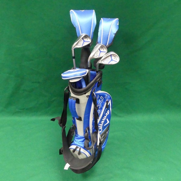 JUNIOR LH Callaway XJ 6-Piece Complete Golf Club Set w/ Stand Bag