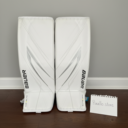 NEW Bauer Hyperlite 2 Goalie Pads – All White – Large (35+1) (READ DESCRIPTION)