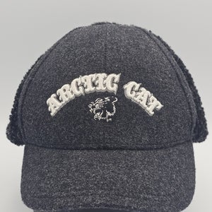 Vintage Arctic Cat Snowmobile Wool Blend Winter Earflap Trapper Hat Size L/XL