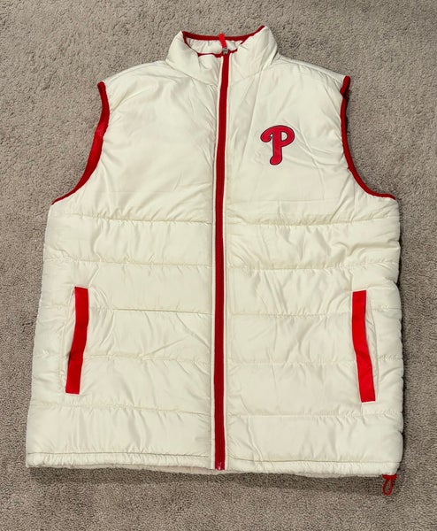 Phillies Cream & Red Puffer Vest – Size XLarge *Brand New*