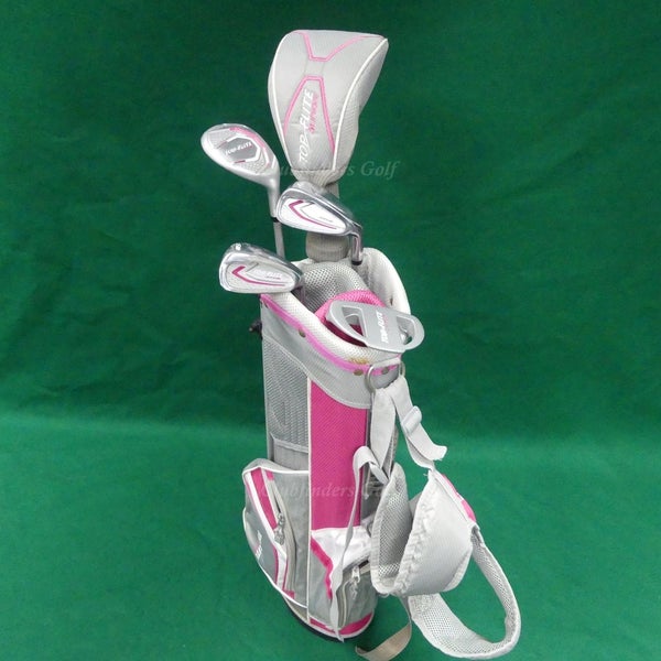 JUNIOR Top Flite Girls 5-Piece Complete Golf Club Set w/ Matching Stand Bag