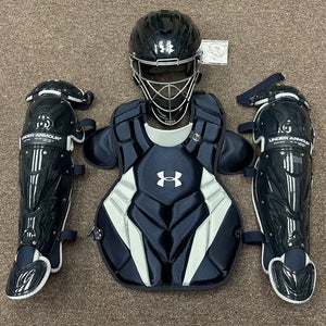 Under Armour Converge Victory Series Teen 13-15 Baseball Catchers Set Navy Blue