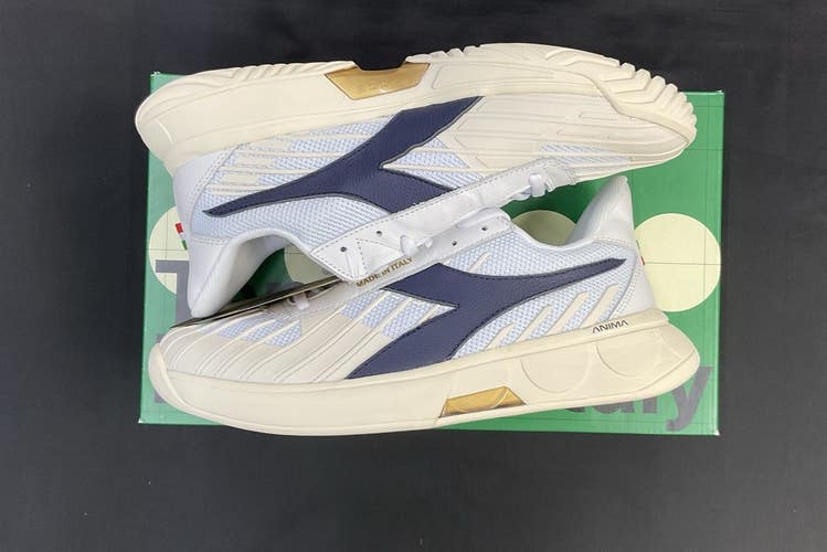 Diadora Mens B. Elite Star Tennis Shoes White/Blue Corsair Sz 8