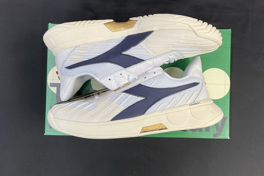 Diadora Mens B. Elite Star Tennis Shoes White/Blue Corsair Sz 10.5