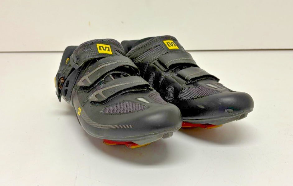 Mavic Avenir Black Carbon Composite Sole Road Shoes +Cleats US 12 EU 46-2/3