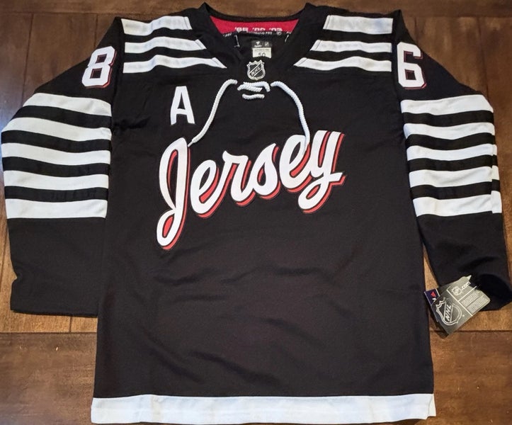 New Jersey Devils #86 Jack Hughes Hockey Black Stitched Jersey Adult Medium (50)