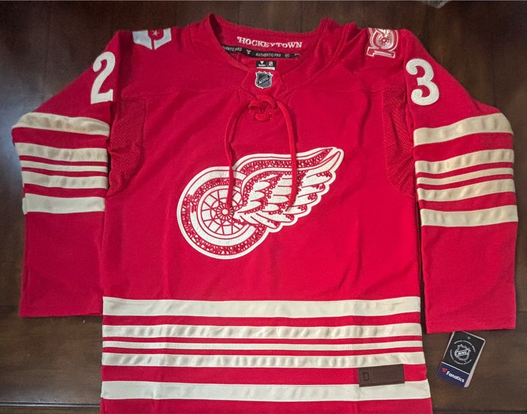 Detroit Red Wings Lucas Raymond #23 100 Year Centennial Jersey Adult Medium(50)