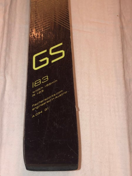Fischer RC4 World Cup GS 183 cm Racing Skis With Bindings Max Din 11 (Used)