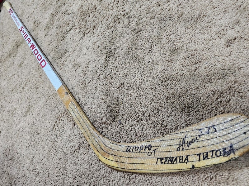 GERMAN TITOV 93'94 Signed ROOKIE Calgary Flames Game Used Hockey Stick coa