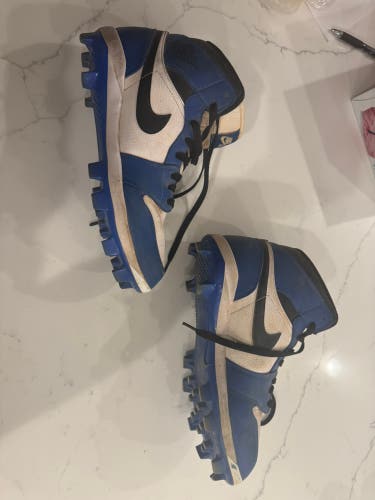 Blue Men's Size M 10.5 (W 11.5) Adult Air Jordan High Top Molded Cleats (Used)