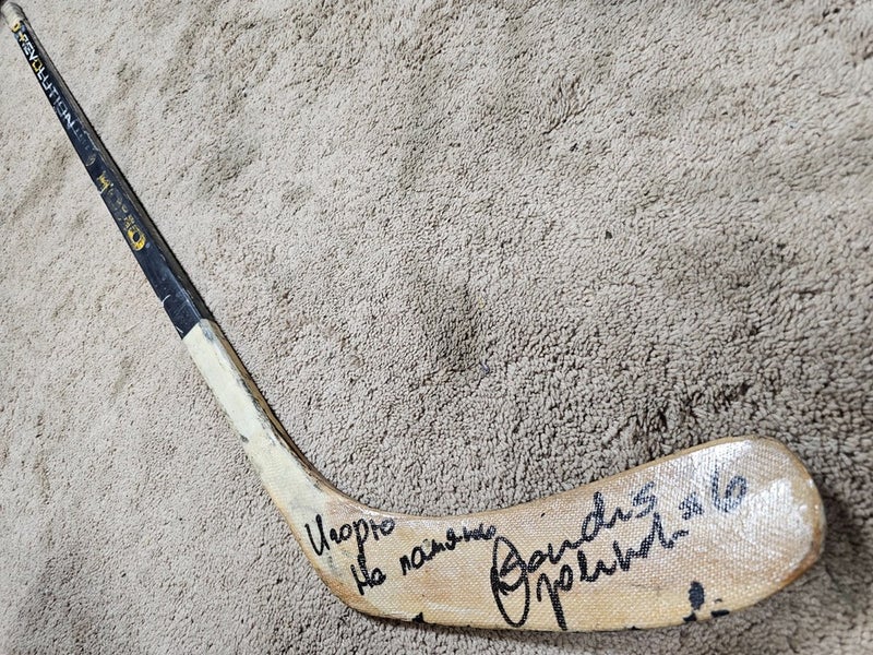 SANDIS OZOLINSH 93'94 Signed ROOKIE San Jose Sharks Game Used Hockey Stick coa