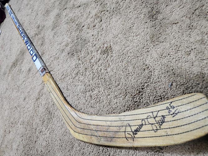 THOMAS STEEN 92'93 Signed Winnipeg Jets NHL Game Used Hockey Stick coa