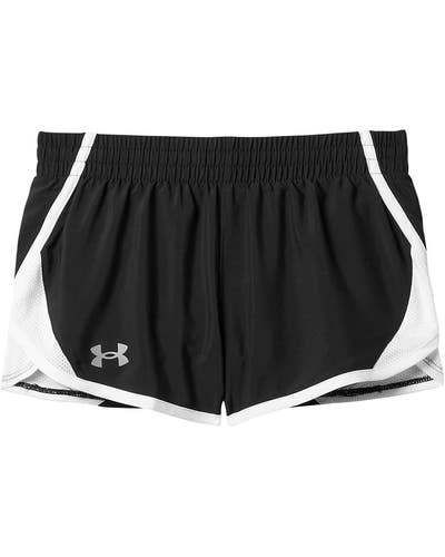 Under Armour Fly by Shorts Girls XS Black White Stretch Elastic Waist TLW511