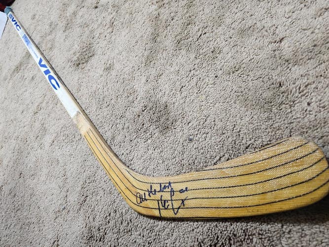 KEVIN LOWE 96'97 Signed Edmonton Oilers HHOF NHL Game Used Hockey Stick