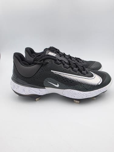 Nike Alpha Huarache Elite 4 Low 'Black Dark Smoke Grey' Baseball Cleats Men's Size 8