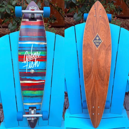 ARBOR SKATEBOARDS “THE FISH” KOA COMPLETE LONGBOARD SKATEBOARD CALIBER 9” TRUCKS