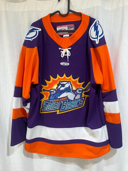 NWT Orlando Solar Bears Purple Athletic Knit (AK) Jersey - Adult Large