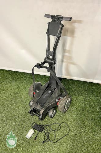 Used Stewart Golf Electronic Push Cart With Remote Control 18 Hole Battery