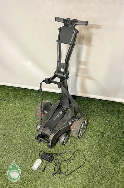 Used Stewart Golf Electronic Push Cart With Remote Control 18 Hole Battery