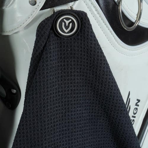 VESSEL GOLF TOWEL MAGNETIC 20" X 20", BLACK / WHITE