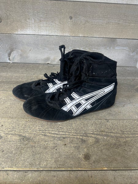 Asics JL204 Shoes Mens Size 10 Black Suede MMA Boxing Wrestling Sneakers