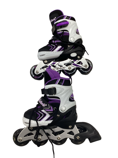Used NATTORK INLINE SKATES Child Rec Fitness Skates Purple Adjustable 11613-S000171520