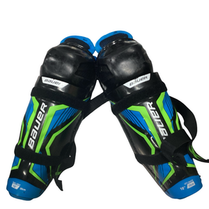Used Bauer X Youth Shin Guards Black 10" 11613-S000171487