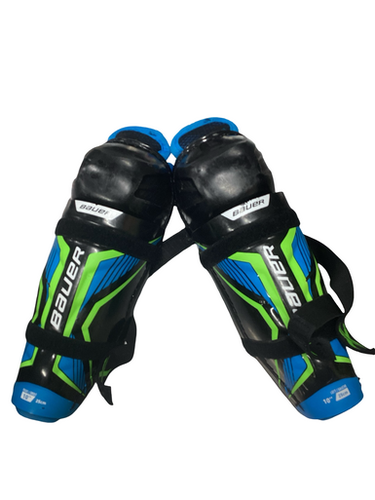 Used Bauer X Youth Shin Guards Black 10" 11613-S000171487