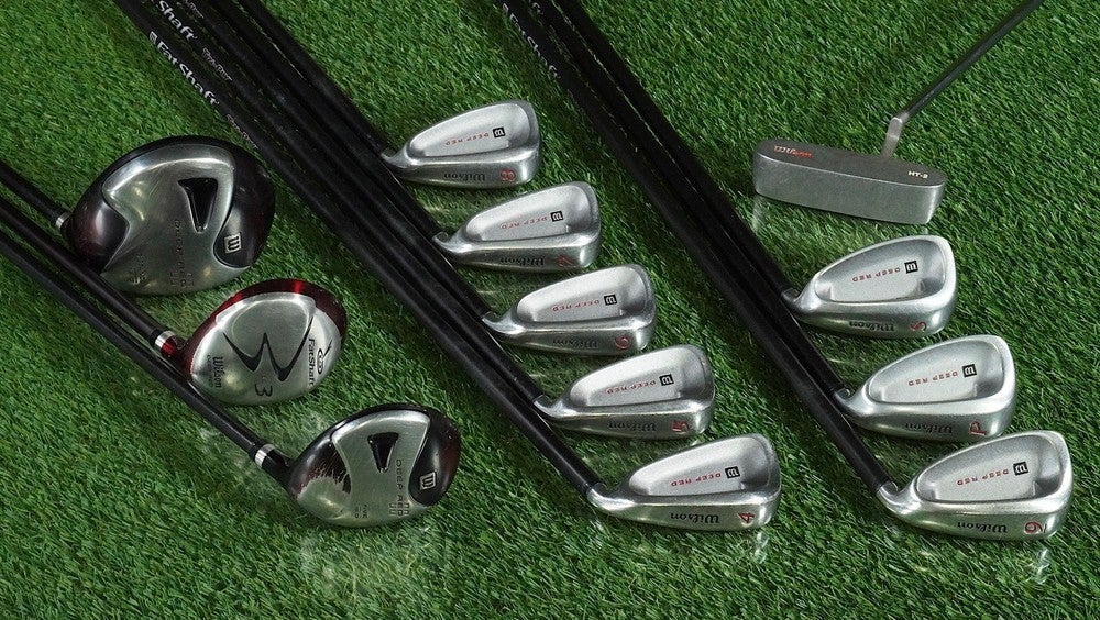 WILSON DEEP RED GOLF SET 12pc. LADIES WOMEN'S  PROLITE+ GRAPHITE RH ~ PINK GRIPS