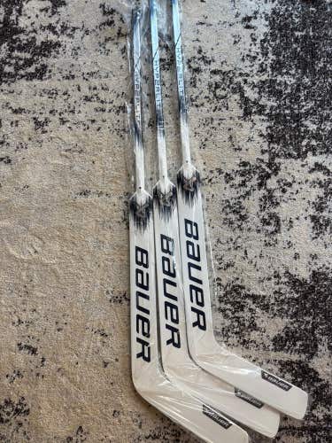 2 pack Senior Custom Bauer Hyperlite 2 Regular Goalie Stick 25" Paddle Pro Stock(READ DESCRIPTION)