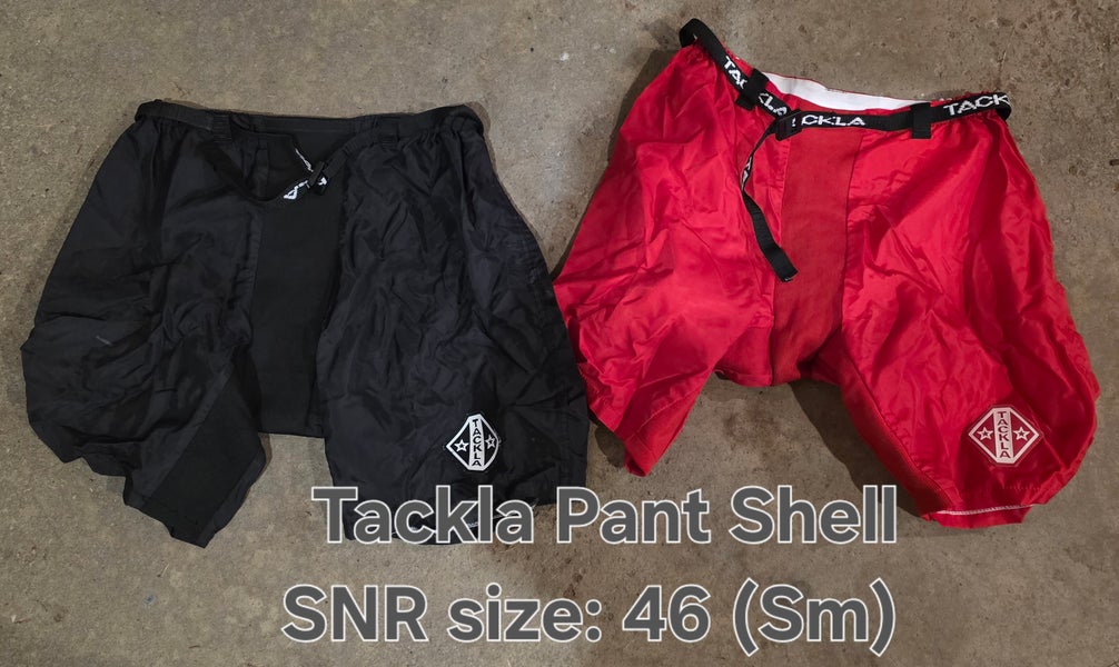 PACK OF TWO (2) Senior Small Tackla Pant Shell Black and Red (Used)