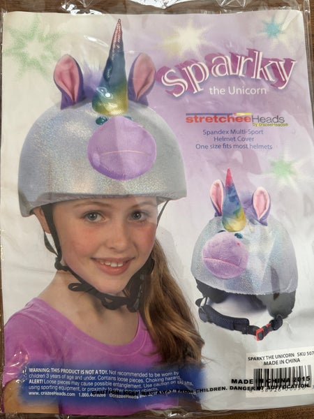 Kids unicorn ski helmet cover New
