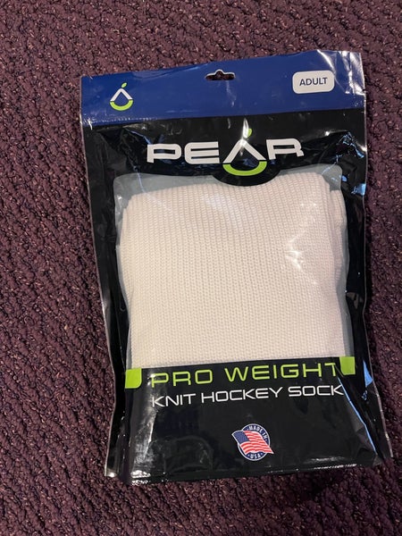 Hockey Knit White Senior Socks Pear Pro Stock (New)  30-32"