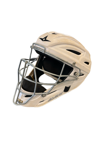Used All-Star CATCHERS MASK Catchers Helmet w/Mask White LG 11682-S000123528