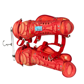 Used MacGregor SHIN GUARDS Catchers Leg Guards Red Youth 11682-S000123030