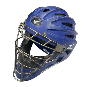 Used Mizuno SAMURAI Catchers Helmet w/Mask Royal Blue MD 11682-S000123031