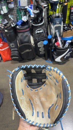 Used Rawlings GG ELITE GGECM33HWB BB/SB Catchers RH Throw White 33" 11605-S000206214