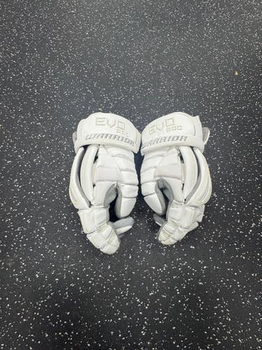Used Warrior EVO PRO Lacrosse Gloves Mens White LG 11849-S000033555