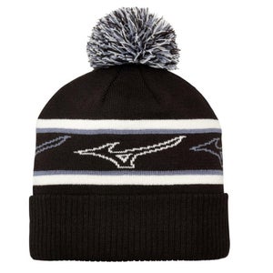 NEW Mizuno Tour Knit Pom Black Golf Beanie