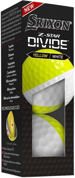 Srixon Z-Star Divide Golf Balls (White/Yellow, Spinskin, 3pk) 1 Sleeve 2023 NEW